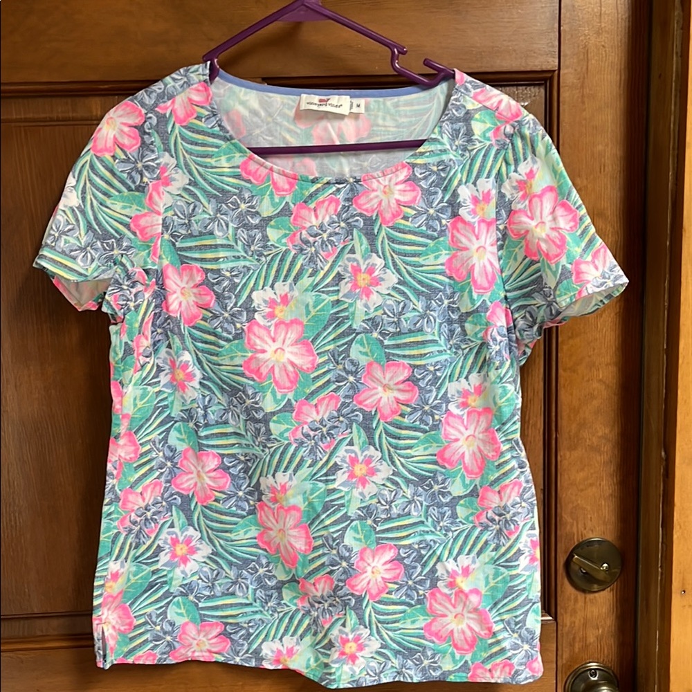 VINEYARD VINES Women's Cotton Floral Print Top Size Medium